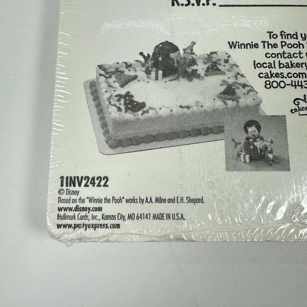Disney Winnie‎ the Pooh Vtg Party Invitations Hallmark Party Express - 8 Count
